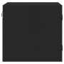 Mesitas de noche con puertas de vidrio 2 uds negro 35x37x35 cm de , Mesitas de noche - Ref: Foro24-836465, Precio: 64,61 €, D...