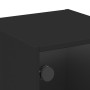 Mesitas de noche con puertas de vidrio 2 uds negro 35x37x35 cm de , Mesitas de noche - Ref: Foro24-836465, Precio: 64,61 €, D...