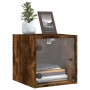 Mesitas noche puertas de vidrio 2 uds roble ahumado 35x37x35 cm de , Mesitas de noche - Ref: Foro24-836471, Precio: 55,95 €, ...