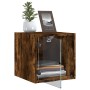 Mesitas noche puertas de vidrio 2 uds roble ahumado 35x37x35 cm de , Mesitas de noche - Ref: Foro24-836471, Precio: 55,95 €, ...