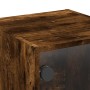 Mesitas noche puertas de vidrio 2 uds roble ahumado 35x37x35 cm de , Mesitas de noche - Ref: Foro24-836471, Precio: 55,95 €, ...