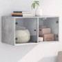 Concrete gray glass door wall cabinet 68.5x37x35 cm by , Lockers and storage cabinets - Ref: Foro24-836503, Price: 54,79 €, D...