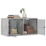 Concrete gray glass door wall cabinet 68.5x37x35 cm by , Lockers and storage cabinets - Ref: Foro24-836503, Price: 54,79 €, D...