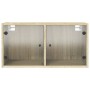 Mueble de pared puertas de vidrio roble Sonoma 68,5x37x35 cm de , Taquillas y armarios de almacenamiento - Ref: Foro24-836501...