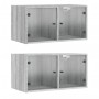 Wall furniture glass doors 2 units gray Sonoma 68.5x37x35 cm by , Lockers and storage cabinets - Ref: Foro24-836508, Price: 1...