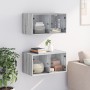 Wall furniture glass doors 2 units gray Sonoma 68.5x37x35 cm by , Lockers and storage cabinets - Ref: Foro24-836508, Price: 1...