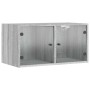 Wall furniture glass doors 2 units gray Sonoma 68.5x37x35 cm by , Lockers and storage cabinets - Ref: Foro24-836508, Price: 9...