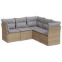 Gartensofa-Set mit Kissen, 5-teilig, beiges synthetisches Rattan von , Gartensets - Ref: Foro24-3249458, Preis: 370,53 €, Rab...