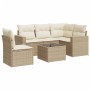 Garden sofa set with cushions 6 pieces beige synthetic rattan by , Garden sets - Ref: Foro24-3218968, Price: 487,99 €, Discou...