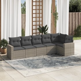 6-piece garden furniture set and gray synthetic rattan cushions by , Garden sets - Ref: Foro24-3218980, Price: 408,85 €, Disc...