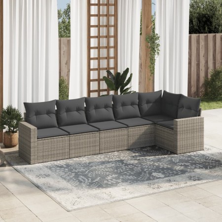 6-teiliges Gartenmöbel-Set und graue synthetische Rattankissen von , Gartensets - Ref: Foro24-3218980, Preis: 414,69 €, Rabat...