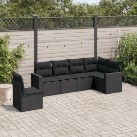 6-teiliges Gartensofa-Set und schwarze synthetische Rattankissen von , Gartensets - Ref: Foro24-3219015, Preis: 369,90 €, Rab...