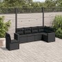 6-teiliges Gartensofa-Set und schwarze synthetische Rattankissen von , Gartensets - Ref: Foro24-3219015, Preis: 369,90 €, Rab...