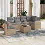 7-piece garden sofa set and beige synthetic rattan cushions by , Garden sets - Ref: Foro24-3219029, Price: 484,73 €, Discount: %