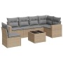 7-teiliges Gartensofa-Set und beige synthetische Rattankissen von , Gartensets - Ref: Foro24-3219029, Preis: 485,42 €, Rabatt: %