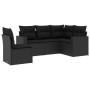 5-teiliges Gartenmöbel-Set und schwarze synthetische Rattankissen von , Modulare Sofas für den Außenbereich - Ref: Foro24-325...