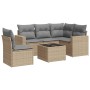 Gartensofa-Set mit Kissen, 6-teilig, beiges synthetisches Rattan von , Modulare Sofas für den Außenbereich - Ref: Foro24-3251...