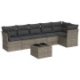 7-piece garden sofa set with gray PE rattan cushions by , Garden sets - Ref: Foro24-3217670, Price: 455,24 €, Discount: %