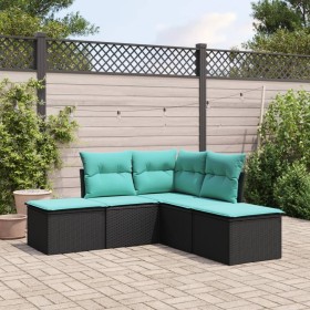 5-teiliges Gartenmöbel-Set und schwarze synthetische Rattankissen von , Gartensets - Ref: Foro24-3217716, Preis: 276,73 €, Ra...