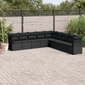 8-teiliges Gartensofa-Set und schwarze synthetische Rattankissen von , Gartensets - Ref: Foro24-3217775, Preis: 568,93 €, Rab...