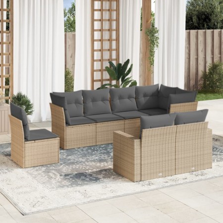 Gartensofa-Set mit beigen Kissen 8 Stück PE-Rattan von , Modulare Sofas für den Außenbereich - Ref: Foro24-3251576, Preis: 68...