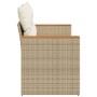 2-seater garden sofa with cushions, beige synthetic rattan by , Outdoor sofas - Ref: Foro24-366066, Price: 187,42 €, Discount: %