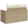 2-seater garden sofa with cushions, beige synthetic rattan by , Outdoor sofas - Ref: Foro24-366066, Price: 187,42 €, Discount: %