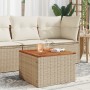 Mesa de jardín ratán sintético madera acacia beige 55x55x37 cm de , Mesas de jardín - Ref: Foro24-366064, Precio: 67,25 €, De...