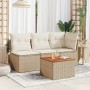 Garden table synthetic rattan beige acacia wood 55x55x37 cm by , Garden tables - Ref: Foro24-366064, Price: 67,25 €, Discount: %