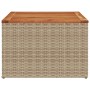 Garden table synthetic rattan beige acacia wood 55x55x37 cm by , Garden tables - Ref: Foro24-366064, Price: 67,25 €, Discount: %