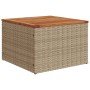 Garden table synthetic rattan beige acacia wood 55x55x37 cm by , Garden tables - Ref: Foro24-366064, Price: 67,25 €, Discount: %