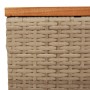 Garden table synthetic rattan beige acacia wood 55x55x37 cm by , Garden tables - Ref: Foro24-366064, Price: 67,25 €, Discount: %