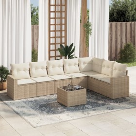 Gartensofa-Set mit beigen Kissen 8 Stück PE-Rattan von , Gartensets - Ref: Foro24-3219048, Preis: 660,99 €, Rabatt: %