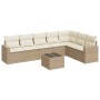 Gartensofa-Set mit beigen Kissen 8 Stück PE-Rattan von , Gartensets - Ref: Foro24-3219048, Preis: 643,33 €, Rabatt: %