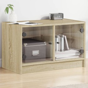 TV cabinet with glass doors Sonoma oak 68x37x42 cm by , TV Furniture - Ref: Foro24-836359, Price: 56,52 €, Discount: %