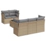 Gartensofa-Set mit Kissen, 6-teilig, beiges synthetisches Rattan von , Gartensets - Ref: Foro24-3249088, Preis: 422,25 €, Rab...