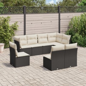 8-teiliges Gartensofa-Set und schwarze synthetische Rattankissen von , Gartensets - Ref: Foro24-3217756, Preis: 483,46 €, Rab...