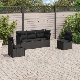 5-teiliges Gartenmöbel-Set und schwarze synthetische Rattankissen von , Gartensets - Ref: Foro24-3249184, Preis: 331,49 €, Ra...