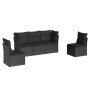 Set de muebles de jardín 5 pzas y cojines ratán sintético negro de , Conjuntos de jardín - Ref: Foro24-3249184, Precio: 314,3...