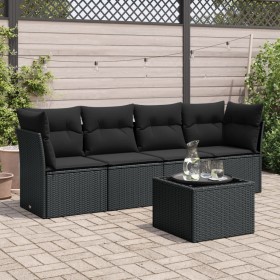 5-teiliges Gartenmöbel-Set und schwarze synthetische Rattankissen von , Gartensets - Ref: Foro24-3249074, Preis: 348,37 €, Ra...