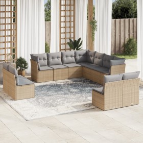 11-teiliges Gartensofa-Set mit beigen synthetischen Rattankissen von , Gartensets - Ref: Foro24-3217819, Preis: 697,94 €, Rab...