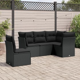 5-teiliges Gartenmöbel-Set und schwarze synthetische Rattankissen von , Gartensets - Ref: Foro24-3249474, Preis: 346,99 €, Ra...