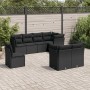 8-teiliges Gartensofa-Set und schwarze synthetische Rattankissen von , Gartensets - Ref: Foro24-3249764, Preis: 573,20 €, Rab...