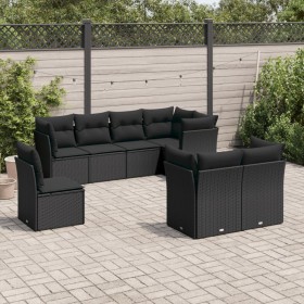 8-teiliges Gartensofa-Set und schwarze synthetische Rattankissen von , Gartensets - Ref: Foro24-3249764, Preis: 572,45 €, Rab...