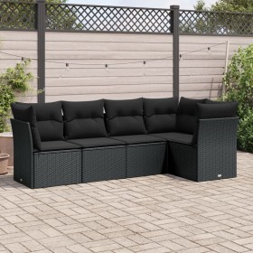 5-teiliges Gartenmöbel-Set und schwarze synthetische Rattankissen von , Gartensets - Ref: Foro24-3249434, Preis: 366,36 €, Ra...