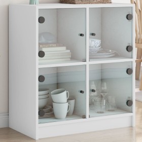 Beistellschrank mit weißen Glastüren 68x37x75,5 cm von , Sideboards - Ref: Foro24-836378, Preis: 87,99 €, Rabatt: %