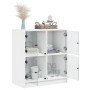 Armario auxiliar con puertas de vidrio blanco 68x37x75,5 cm de , Aparadores - Ref: Foro24-836378, Precio: 85,34 €, Descuento: %