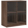 Armario auxiliar puertas de vidrio marrón roble 68x37x75,5 cm de , Aparadores - Ref: Foro24-836384, Precio: 85,34 €, Descuent...