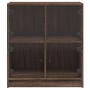 Armario auxiliar puertas de vidrio marrón roble 68x37x75,5 cm de , Aparadores - Ref: Foro24-836384, Precio: 85,34 €, Descuent...