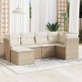 Gartensofa-Set mit Kissen, 6-teilig, beiges synthetisches Rattan von , Gartensets - Ref: Foro24-3217948, Preis: 489,49 €, Rab...